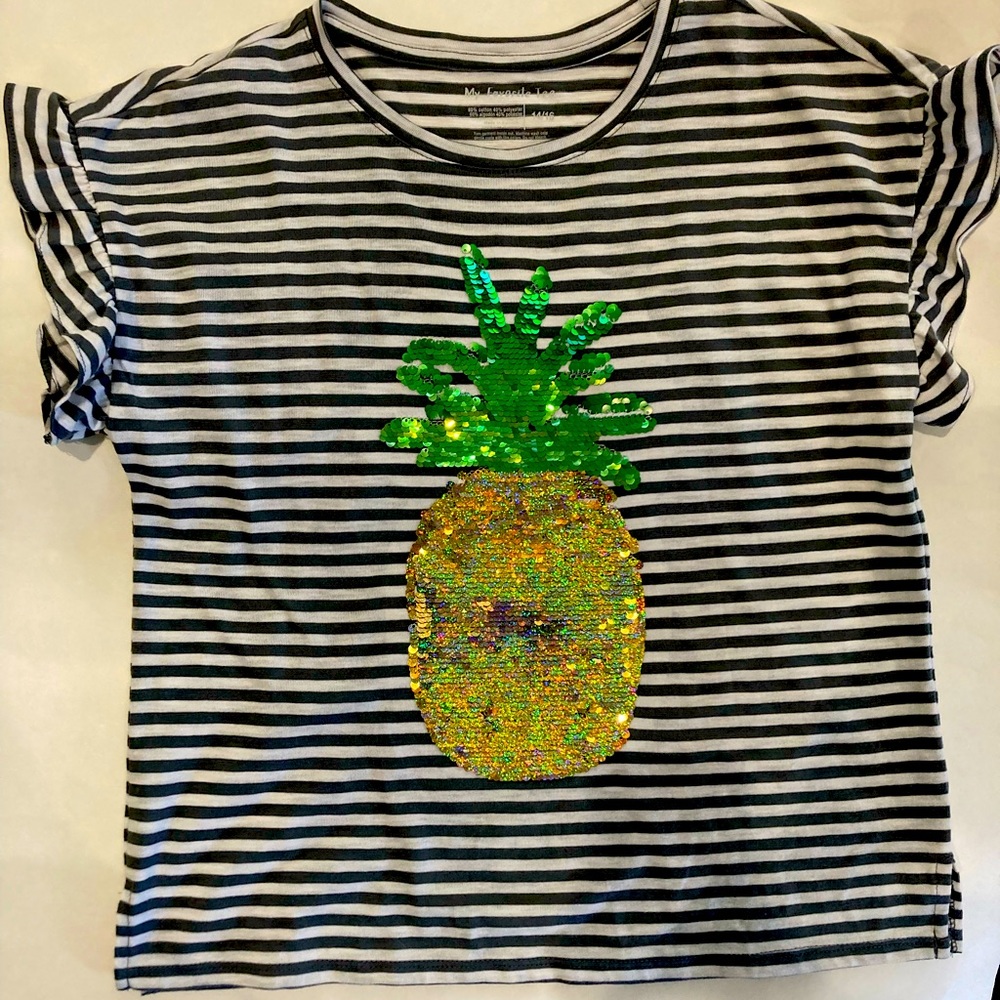 Girls sequined pineapple top sz XL